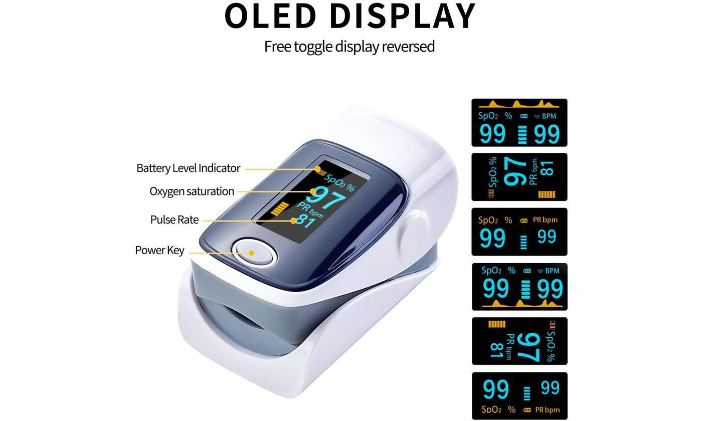 Fingertip Pulse Oximeter And Blood Oxygen Saturation Monitor With LED