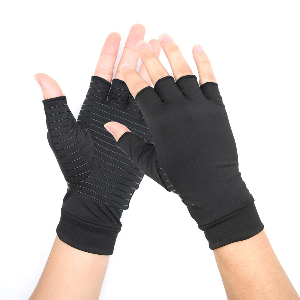 Compression Arthritis Glove Unisex Joint Pain Relief Half Finger Brace